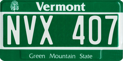 VT license plate NVX407