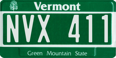 VT license plate NVX411