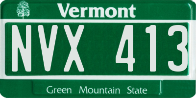 VT license plate NVX413