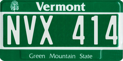 VT license plate NVX414