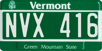 VT license plate NVX416