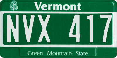 VT license plate NVX417