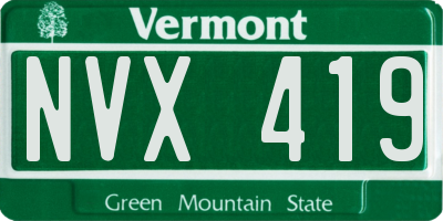 VT license plate NVX419
