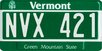 VT license plate NVX421