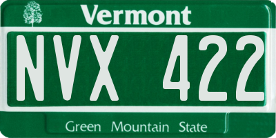 VT license plate NVX422