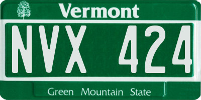 VT license plate NVX424