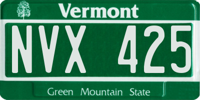 VT license plate NVX425