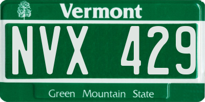 VT license plate NVX429