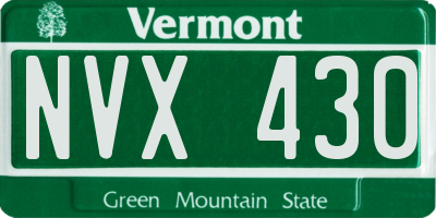 VT license plate NVX430