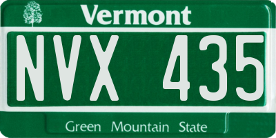 VT license plate NVX435