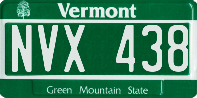 VT license plate NVX438