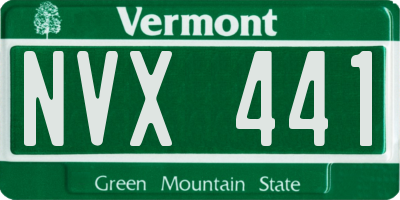VT license plate NVX441