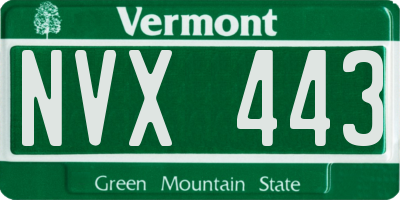 VT license plate NVX443