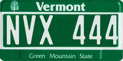 VT license plate NVX444