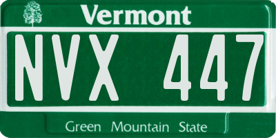 VT license plate NVX447