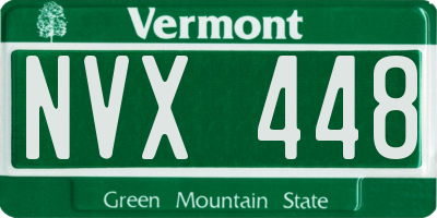 VT license plate NVX448