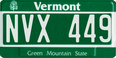 VT license plate NVX449