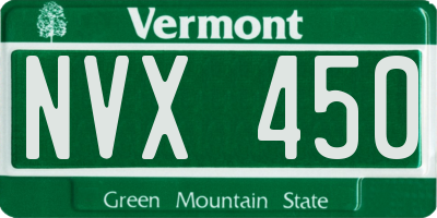 VT license plate NVX450