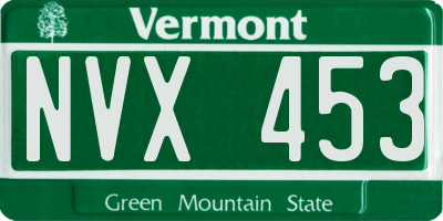 VT license plate NVX453
