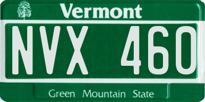 VT license plate NVX460