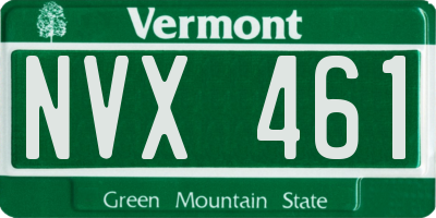 VT license plate NVX461
