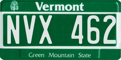 VT license plate NVX462