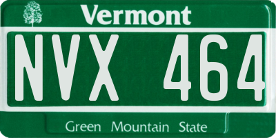 VT license plate NVX464