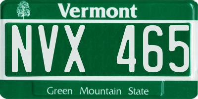 VT license plate NVX465