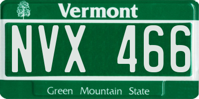 VT license plate NVX466