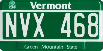 VT license plate NVX468