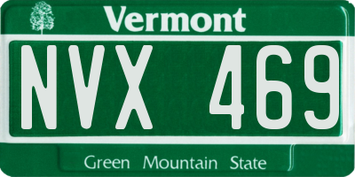 VT license plate NVX469