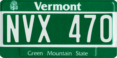 VT license plate NVX470