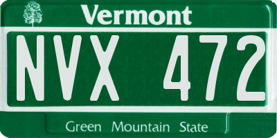 VT license plate NVX472