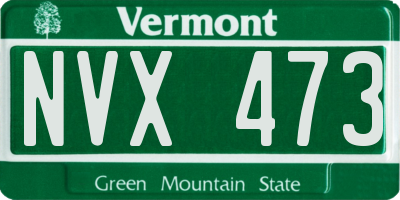 VT license plate NVX473