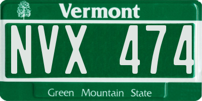 VT license plate NVX474