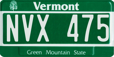 VT license plate NVX475