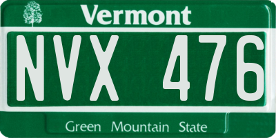 VT license plate NVX476