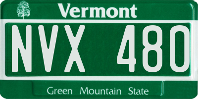 VT license plate NVX480