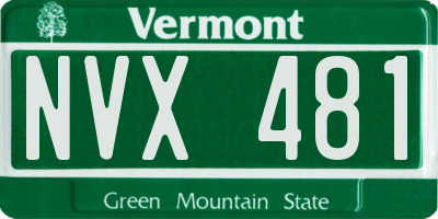 VT license plate NVX481