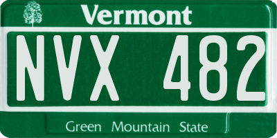 VT license plate NVX482