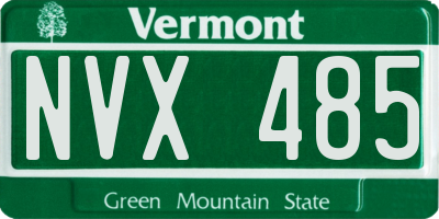 VT license plate NVX485