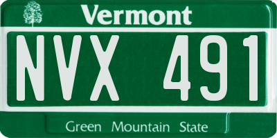 VT license plate NVX491