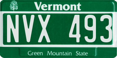 VT license plate NVX493