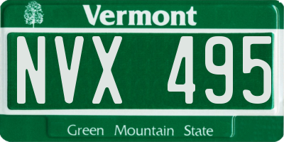 VT license plate NVX495