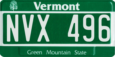 VT license plate NVX496