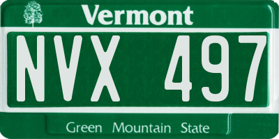 VT license plate NVX497