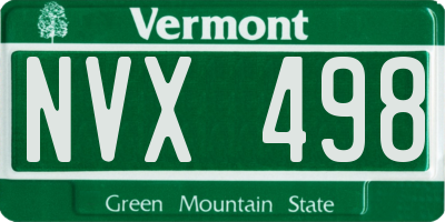 VT license plate NVX498