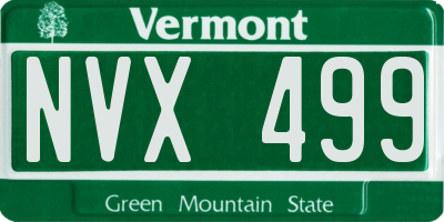 VT license plate NVX499