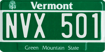 VT license plate NVX501