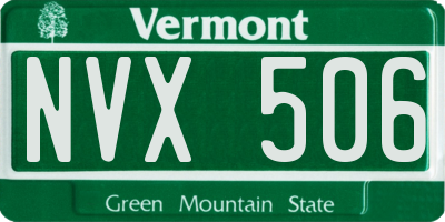 VT license plate NVX506